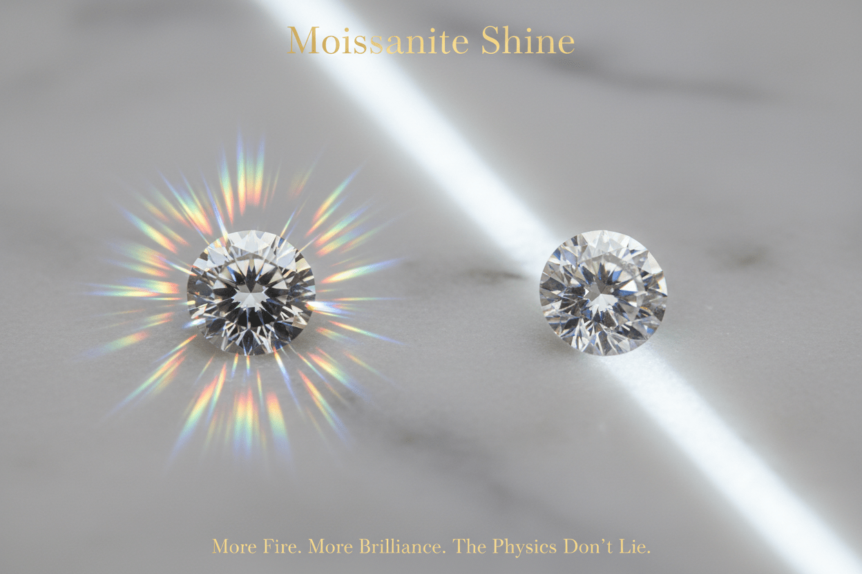 Why Moissanite Has More Fire Than Diamond: The Physics of Brilliance Explained - Moissanite Shine