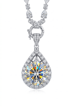 10 Carat Teardrop Moissanite Pendant Tennis Necklace – Round Cut VVS1 D Color (GRA Certified) | Necklace | Moissanite Shine