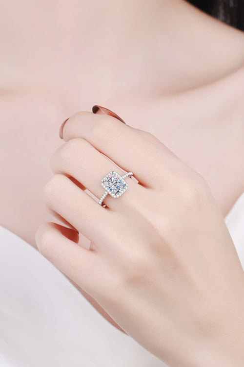 2ct Cushion Cut Moissanite Halo Engagement Ring VVS1 Flawless D Color GRA Certified - Moissanite Shine | RING | Moissanite Shine
