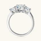 3ct Three Stone Round Cut Moissanite Engagement Ring VVS1 Flawless D Color GRA Certified - Moissanite Shine | RING | Moissanite Shine