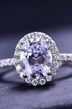 Luxury 2 Carat Oval Cut Moissanite Solitaire Engagement Ring – Flawless VVS1 D Color Modern Platinum Plated Premium Promise Wedding Anniversary Band (GRA Certified) | RING | Moissanite Shine