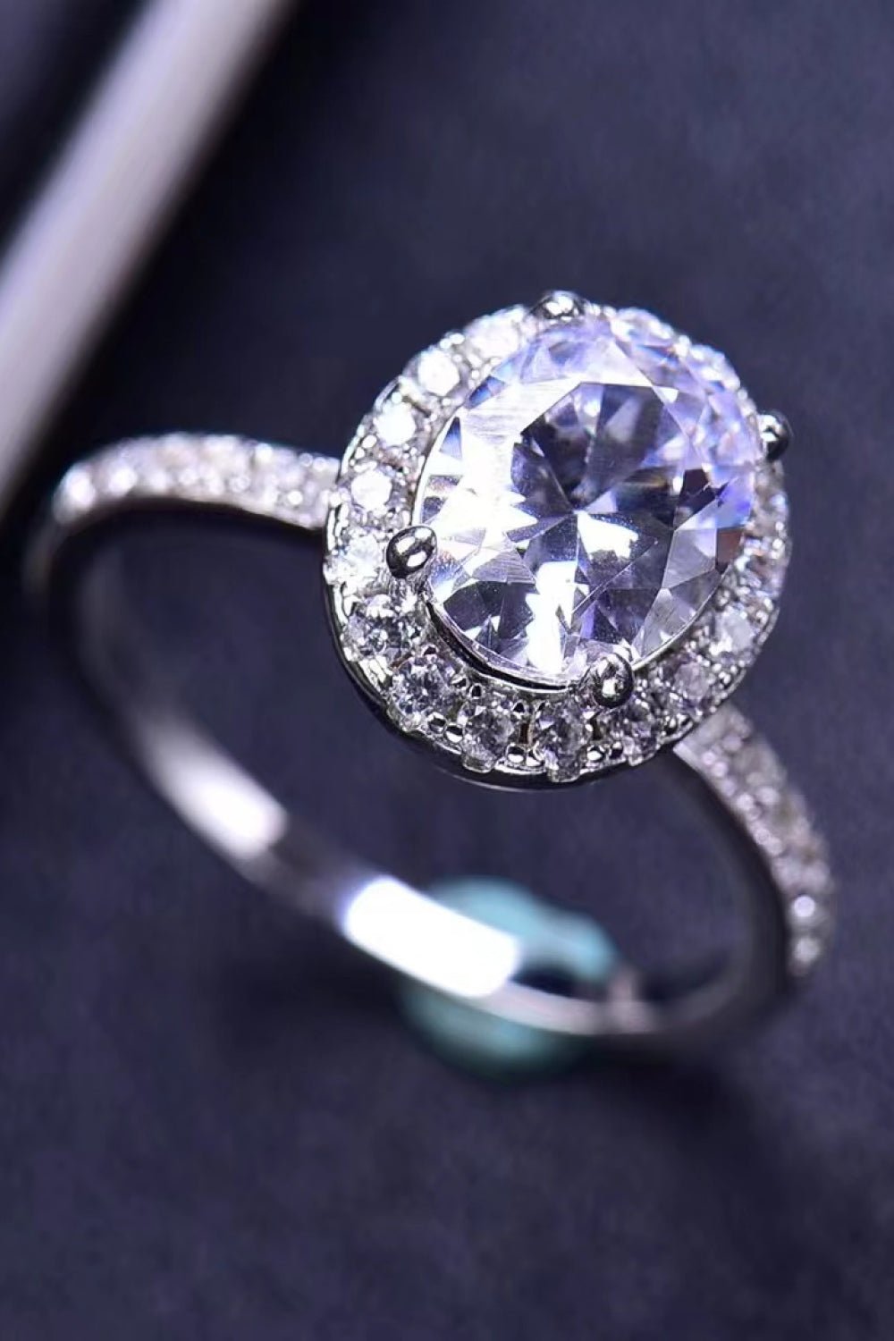 Luxury 2 Carat Oval Cut Moissanite Solitaire Engagement Ring – Flawless VVS1 D Color Modern Platinum Plated Premium Promise Wedding Anniversary Band (GRA Certified) | RING | Moissanite Shine