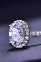 Luxury 2 Carat Oval Cut Moissanite Solitaire Engagement Ring – Flawless VVS1 D Color Modern Platinum Plated Premium Promise Wedding Anniversary Band (GRA Certified) | RING | Moissanite Shine