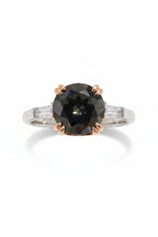 Minimalist 2 Carat Round Cut Black Moissanite Solitaire Engagement Ring – Modern Simple VVS1 Deep Royal Black Gemstone Ring, Premium Platinum Plated Pure 925 Silver Classic Wedding Anniversary Gift Band (GRA Certified & Handcrafted) | RING | Moissanite Shine