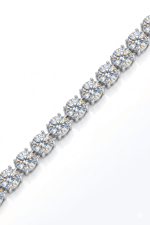 Classic 10 Carat Moissanite Tennis Bracelet – Round Cut VVS1 D Color Modern Luxury 7 - Inch Wristband (GRA Certified) | Bracelet | Moissanite Shine