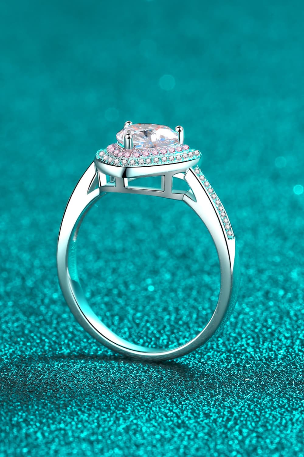 Cupid Heart Halo Ring: A 1-Carat VVS1 Moissanite Romantic Masterpiece | RING | Moissanite Shine