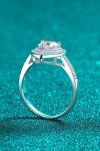 Cupid Heart Halo Ring: A 1-Carat VVS1 Moissanite Romantic Masterpiece | RING | Moissanite Shine