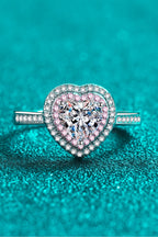 Cupid Heart Halo Ring: A 1-Carat VVS1 Moissanite Romantic Masterpiece | RING | Moissanite Shine