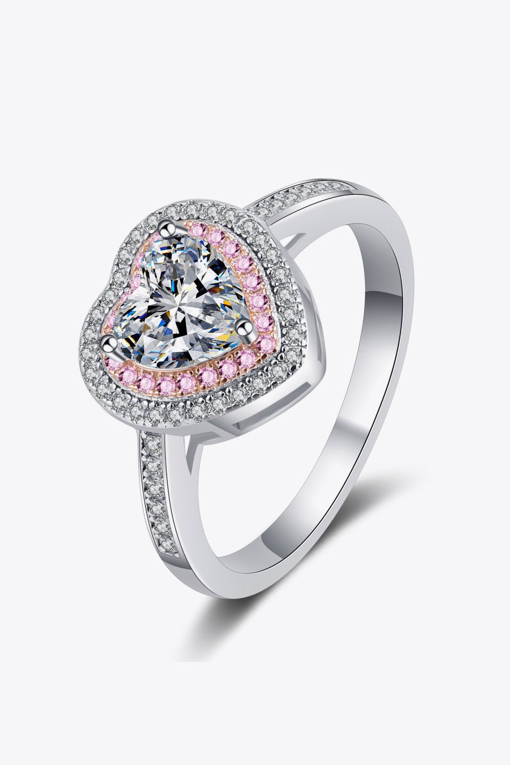 Cupid Heart Halo Ring: A 1-Carat VVS1 Moissanite Romantic Masterpiece | RING | Moissanite Shine