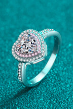 Cupid Heart Halo Ring: A 1-Carat VVS1 Moissanite Romantic Masterpiece | RING | Moissanite Shine