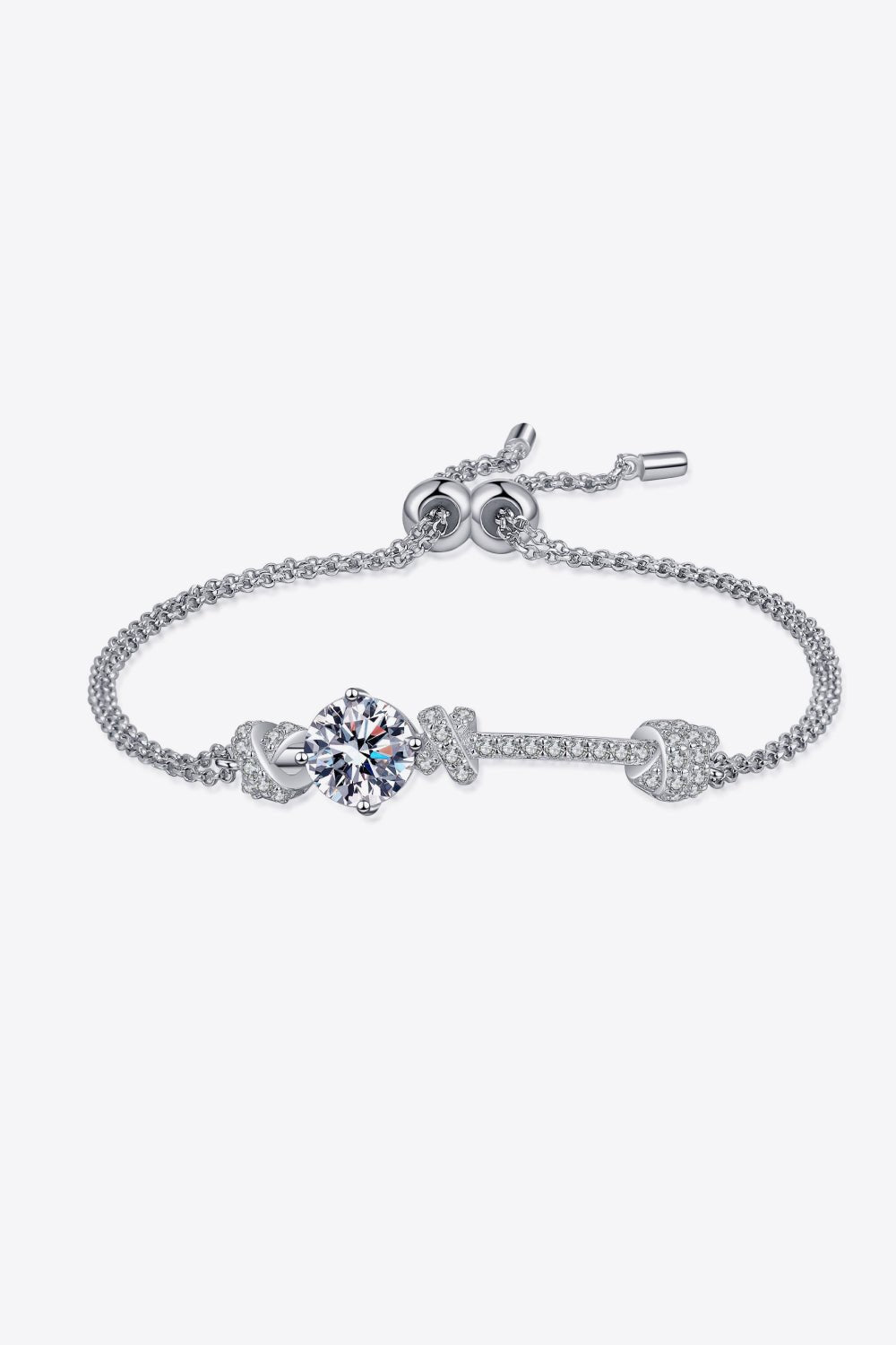Elegant 2 Carat Round Moissanite Adjustable Bracelet – D Color VVS1 Premium Rhodium Plated Brilliant Charm Wristband (GRA Certified & Lifetime Warranty) | Bracelet | Moissanite Shine