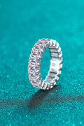 Emerald Cut Moissanite Eternity Band – 10.5 TCW VVS1 D Color Modern Luxury Wedding Ring (GRA Certified) | RING | Moissanite Shine
