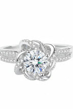 Enchanted Floral Halo: A 1-Carat Round VVS1 Moissanite Masterpiece | RING | Moissanite Shine
