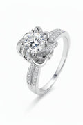 Enchanted Floral Halo: A 1-Carat Round VVS1 Moissanite Masterpiece | RING | Moissanite Shine