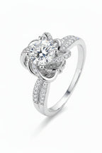 Enchanted Floral Halo: A 1-Carat Round VVS1 Moissanite Masterpiece | RING | Moissanite Shine