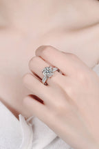 Enchanted Floral Halo: A 1-Carat Round VVS1 Moissanite Masterpiece | RING | Moissanite Shine