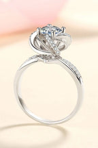 Enchanted Floral Halo: A 1-Carat Round VVS1 Moissanite Masterpiece | RING | Moissanite Shine