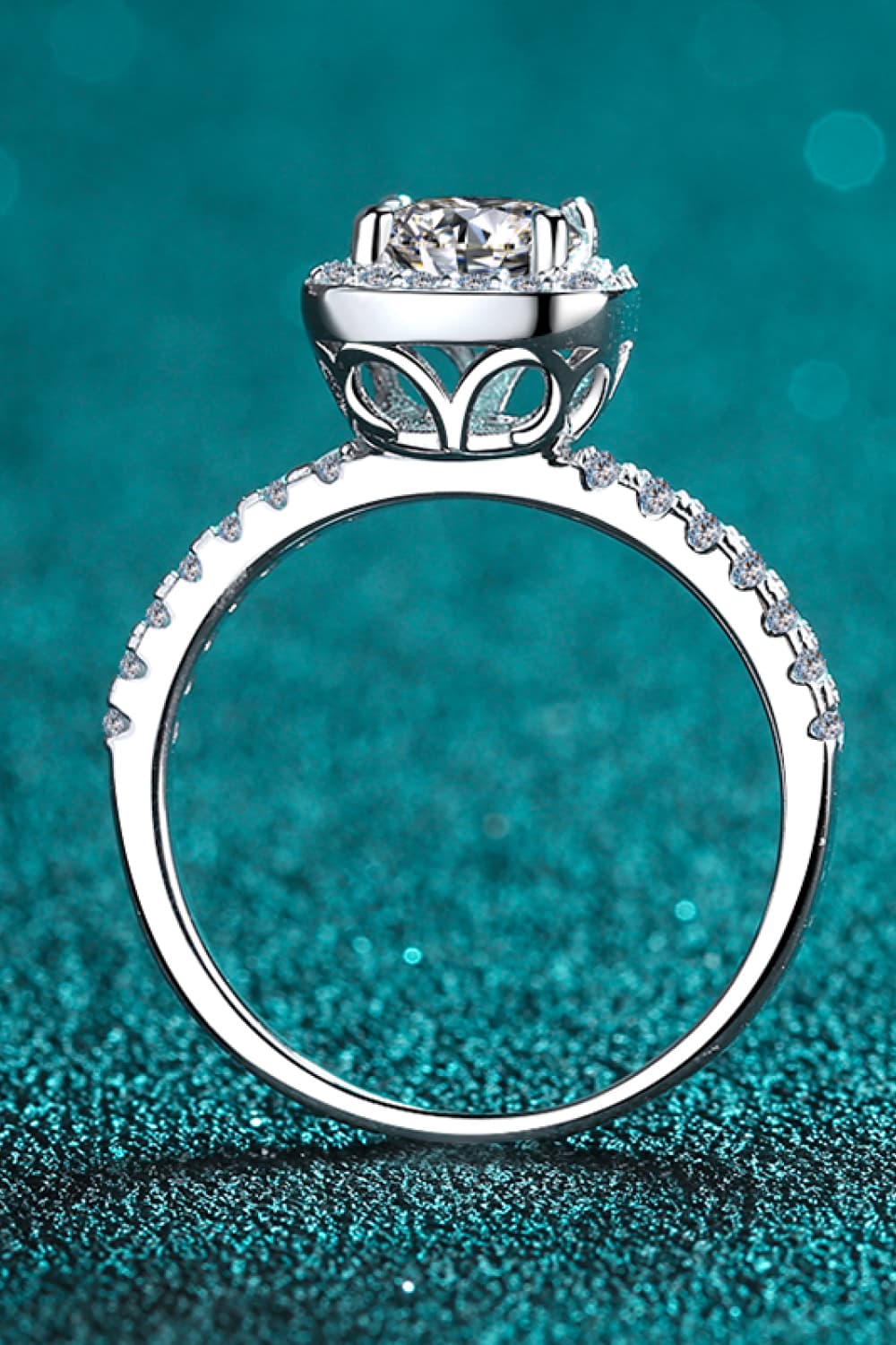 Eternity Square Halo Ring: A 2-Carat VVS1 Moissanite Pavé Masterpiece | RING | Moissanite Shine