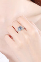 Eternity Square Halo Ring: A 2-Carat VVS1 Moissanite Pavé Masterpiece | RING | Moissanite Shine