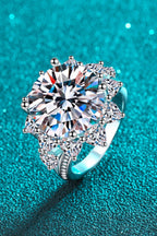 Luxury 10 Carat Round Cut Moissanite Solitaire Ring – VVS1 D Color Modern Statement Engagement Band (GRA Certified) | RING | Moissanite Shine