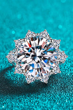 Luxury 10 Carat Round Cut Moissanite Solitaire Ring – VVS1 D Color Modern Statement Engagement Band (GRA Certified) | RING | Moissanite Shine