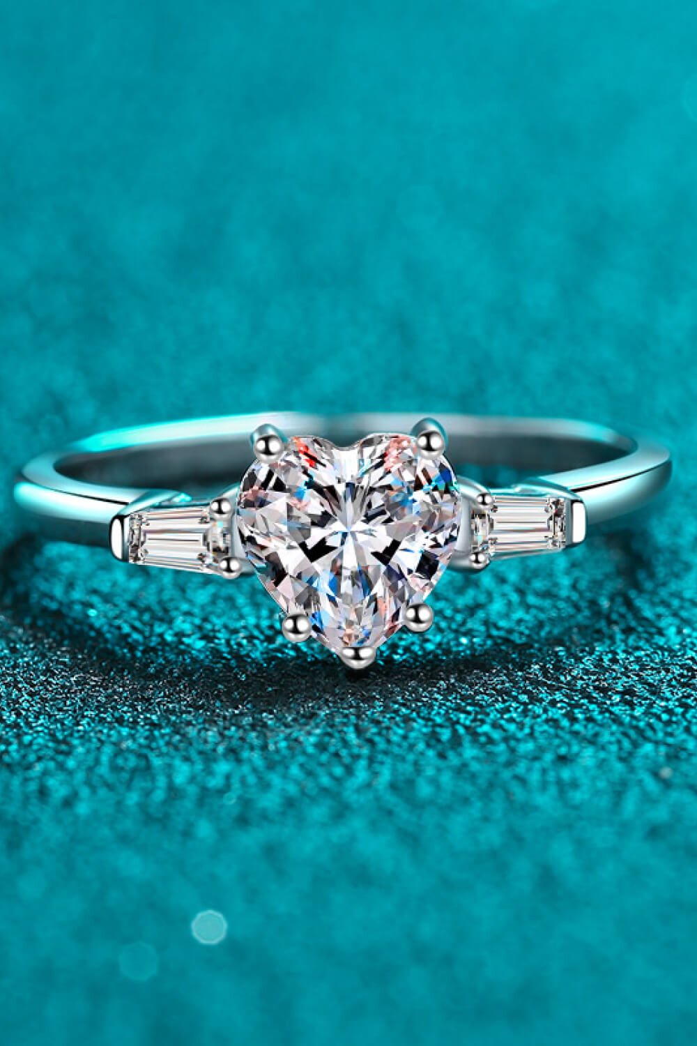 Luxury 1.2 Carat Heart Shaped Moissanite Solitaire Ring – Flawless VVS1 D Color Modern Rhodium Plated Premium Promise Wedding Engagement Band (GRA Certified) | RING | Moissanite Shine