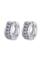 Luxury 1.8 TCW Emerald Cut Moissanite Elegant Huggie Earrings – VVS1 D Color Modern Rhodium Plated Channel Set Hoop Hoops (GRA Certified) | Earrings | Moissanite Shine