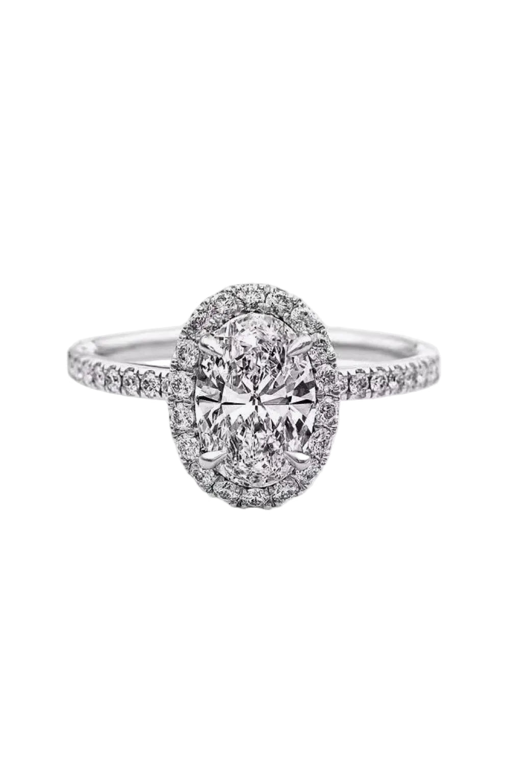 Luxury 2 Carat Oval Cut Moissanite Solitaire Engagement Ring – Flawless VVS1 D Color Modern Platinum Plated Premium Promise Wedding Anniversary Band (GRA Certified) | RING | Moissanite Shine