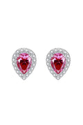 Luxury 2 Carat Pink Teardrop Moissanite Stud Earrings – Pear Cut VVS1 D - Pink Modern Platinum Plated Minimalist Fine Jewelry (GRA Certified) | | Moissanite Shine