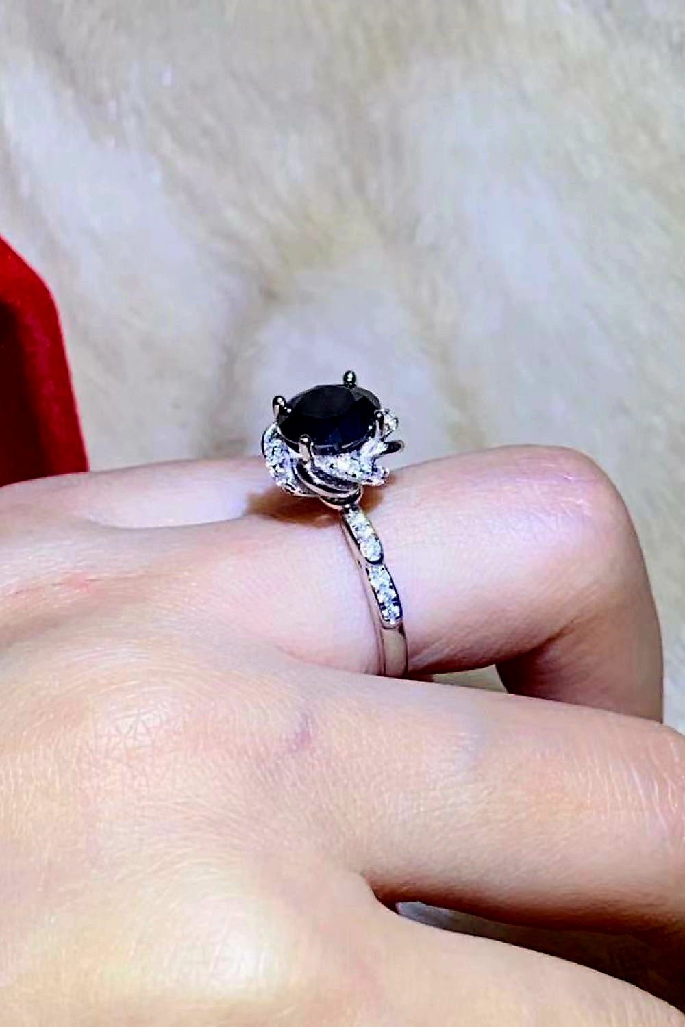 Luxury 2 Carat Round Brilliant Cut Black Moissanite Solitaire Engagement Ring – Flawless VVS1 Deep Jet Black Modern Platinum Plated Premium Classic Wedding Anniversary Band (GRA Certified) | RING | Moissanite Shine
