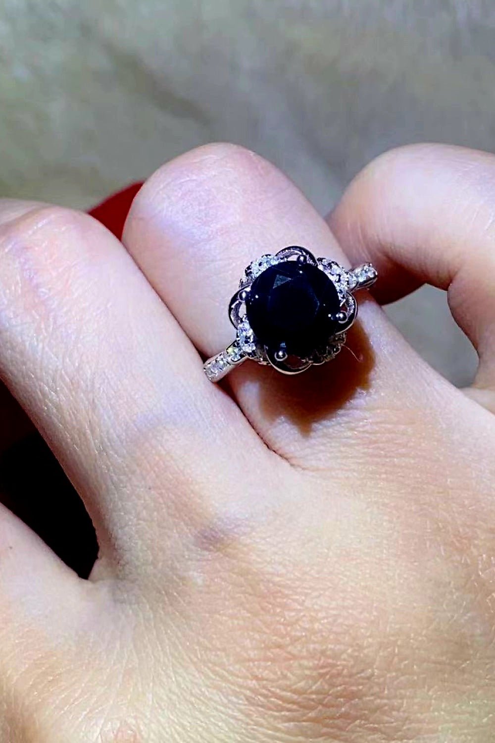 Luxury 2 Carat Round Brilliant Cut Black Moissanite Solitaire Engagement Ring – Flawless VVS1 Deep Jet Black Modern Platinum Plated Premium Classic Wedding Anniversary Band (GRA Certified) | RING | Moissanite Shine