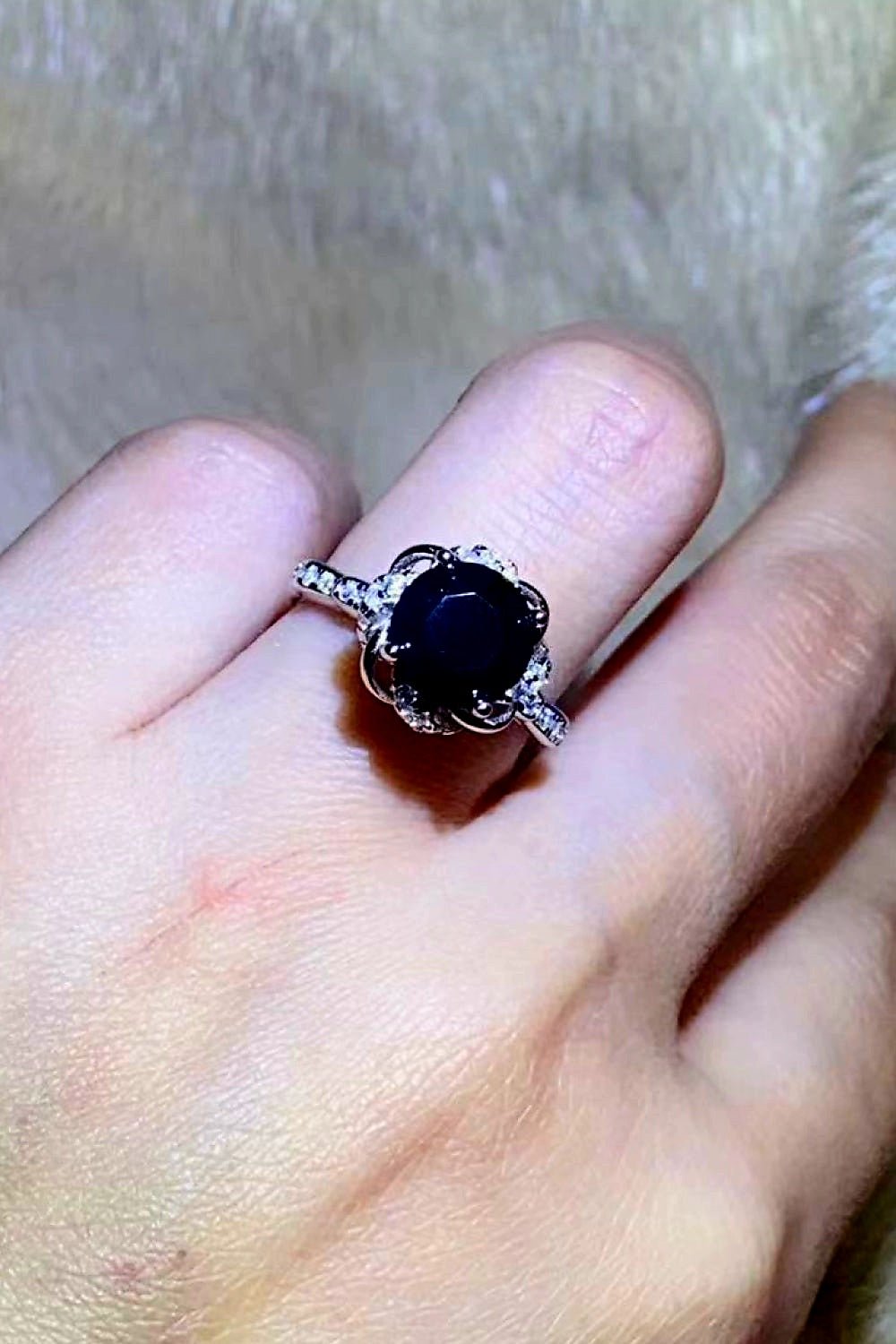 Luxury 2 Carat Round Brilliant Cut Black Moissanite Solitaire Engagement Ring – Flawless VVS1 Deep Jet Black Modern Platinum Plated Premium Classic Wedding Anniversary Band (GRA Certified) | RING | Moissanite Shine