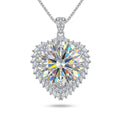 Luxury 20 Carat Moissanite Heart Pendant Necklace – Round Cut VVS1 D Color Modern Statement Jewelry (GRA Certified) | Necklace | Moissanite Shine