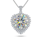 Luxury 20 Carat Moissanite Heart Pendant Necklace – Round Cut VVS1 D Color Modern Statement Jewelry (GRA Certified) | Necklace | Moissanite Shine