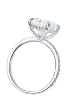 Luxury 4 Carat Cushion Cut Moissanite Solitaire Engagement Ring – VVS1 D Color Modern Minimalist Platinum Plated Wedding Band (GRA Certified) | RING | Moissanite Shine