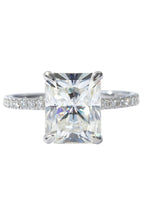 Luxury 4 Carat Cushion Cut Moissanite Solitaire Engagement Ring – VVS1 D Color Modern Minimalist Platinum Plated Wedding Band (GRA Certified) | RING | Moissanite Shine