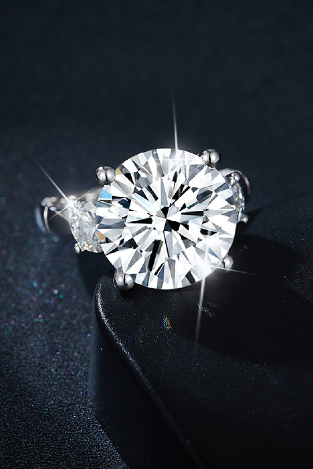 Luxury 8.6 Carat Round Cut Moissanite Solitaire Engagement Ring – VVS1 D Color Modern High Cathedral Wedding Band (GRA Certified) | RING | Moissanite Shine