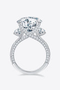 Luxury 8.6 Carat Round Cut Moissanite Solitaire Engagement Ring – VVS1 D Color Modern High Cathedral Wedding Band (GRA Certified) | RING | Moissanite Shine