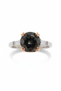 Minimalist 2 Carat Round Cut Black Moissanite Solitaire Engagement Ring – Modern Simple VVS1 Deep Royal Black Gemstone Ring, Premium Platinum Plated Pure 925 Silver Classic Wedding Anniversary Gift Band (GRA Certified & Handcrafted) | RING | Moissanite Shine
