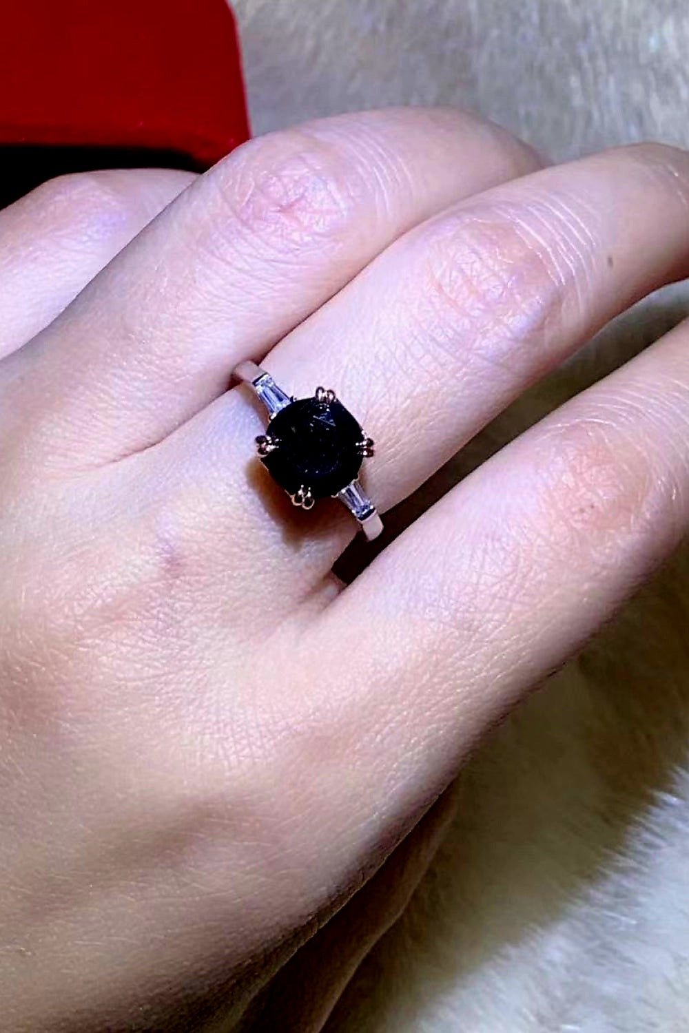 Minimalist 2 Carat Round Cut Black Moissanite Solitaire Engagement Ring – Modern Simple VVS1 Deep Royal Black Gemstone Ring, Premium Platinum Plated Pure 925 Silver Classic Wedding Anniversary Gift Band (GRA Certified & Handcrafted) | RING | Moissanite Shine