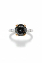 Minimalist 2 Carat Round Cut Black Moissanite Solitaire Engagement Ring – Modern Simple VVS1 Deep Royal Black Gemstone Ring, Premium Platinum Plated Pure 925 Silver Classic Wedding Anniversary Gift Band (GRA Certified & Handcrafted) | RING | Moissanite Shine