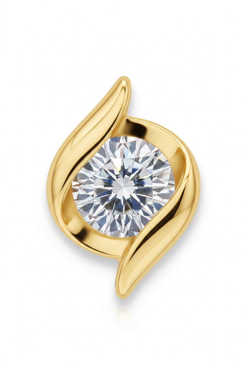 Modern Celestial Elegance: 1-Carat Round VVS1 Moissanite Swirl Stud Earrings | Earrings | Moissanite Shine