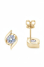 Modern Celestial Elegance: 1-Carat Round VVS1 Moissanite Swirl Stud Earrings | Earrings | Moissanite Shine