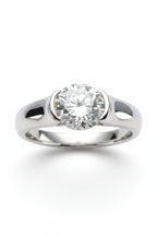 Modern Sleek Solitaire: A 2-Carat Round Brilliant Moissanite Masterpiece | RING | Moissanite Shine