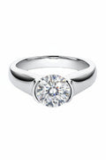 Modern Sleek Solitaire: A 2-Carat Round Brilliant Moissanite Masterpiece | RING | Moissanite Shine