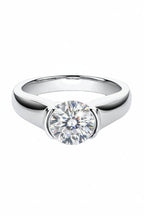 Modern Sleek Solitaire: A 2-Carat Round Brilliant Moissanite Masterpiece | RING | Moissanite Shine