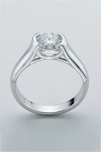 Modern Sleek Solitaire: A 2-Carat Round Brilliant Moissanite Masterpiece | RING | Moissanite Shine