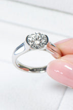 Modern Sleek Solitaire: A 2-Carat Round Brilliant Moissanite Masterpiece | RING | Moissanite Shine