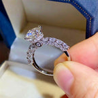 MoissaniteShine 2ct Round Cut D Color VVS1 Solitaire Engagement Ring GRA Certified | RING | Moissanite Shine