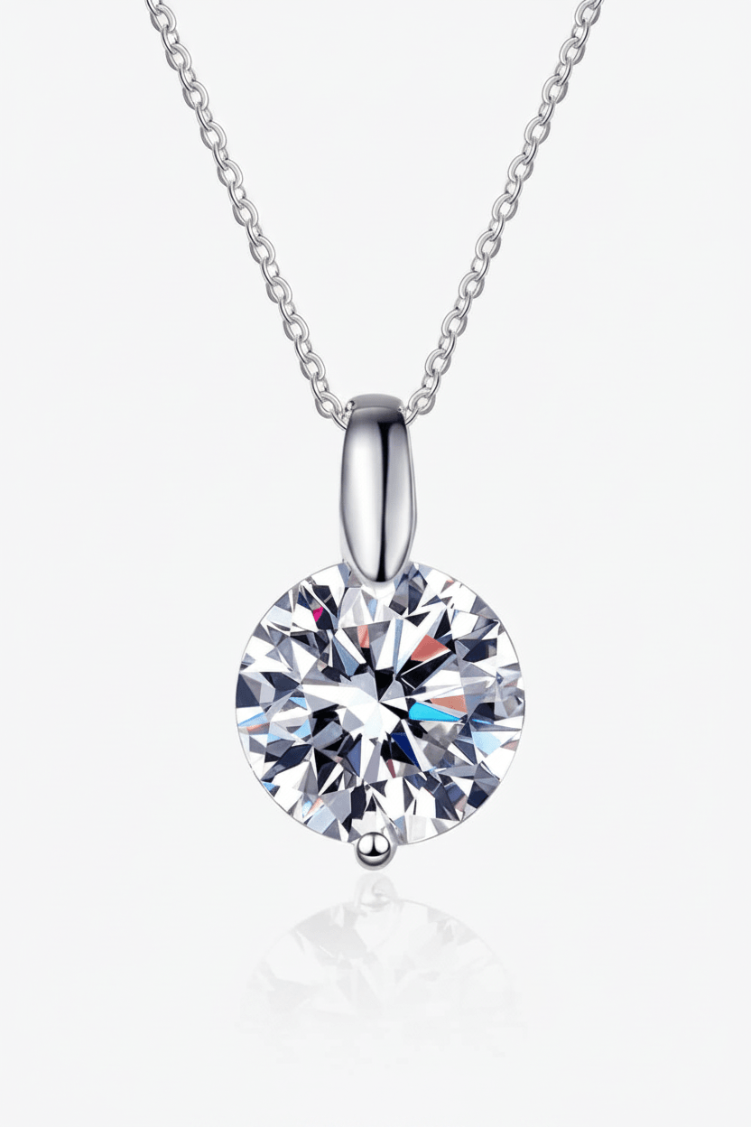 MoissaniteShine 2ct Round Cut D Color VVS1 Solitaire Pendant Necklace GRA Certified | Necklace | Moissanite Shine